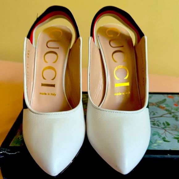 Gucci white slingback leather pumps. Worn once (indoors!) - Picture 4 of 13